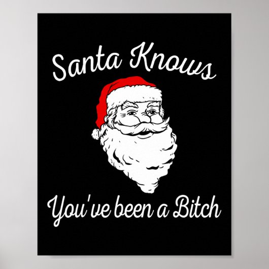 Poster Santa Knows You've Been A Offensive Funny  (Devant)