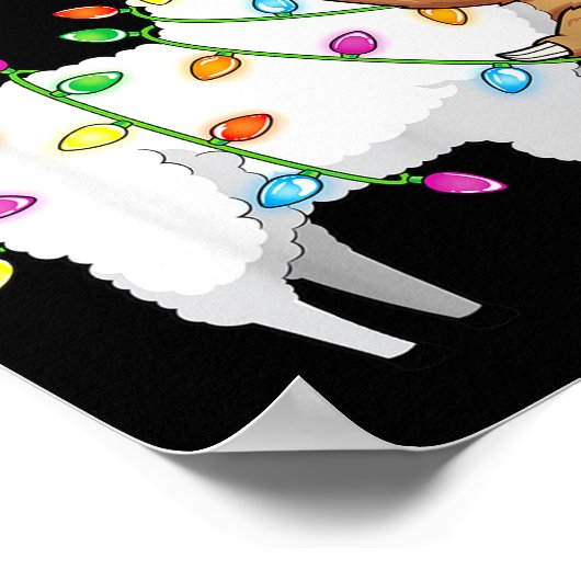 Poster Santa Llama Xmas Funny Llama Sloth Christmas (Coin)