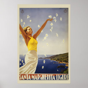 Poster Santa Margherita style italien vintage des années