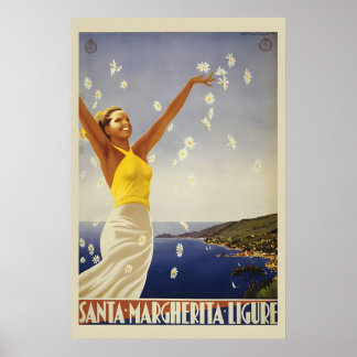 Poster Santa Margherita style italien vintage des années