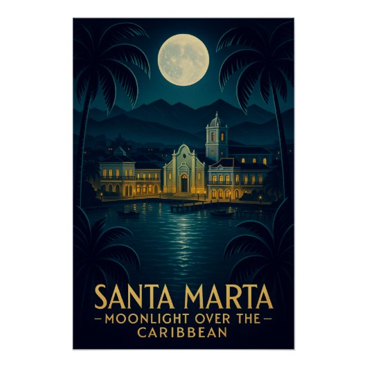 POSTER SANTA MARTA — CLAIR DE LUNE SUR LES CARAÏBES (Devant)