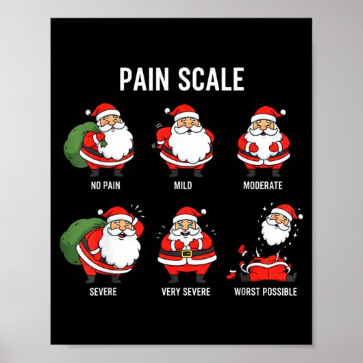 Poster Santa Pain Scale Funny Christmas Design For Nurse (Devant)
