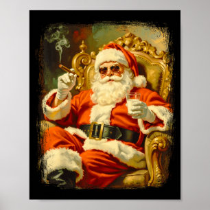 Poster Santa patron drôle vintage cool