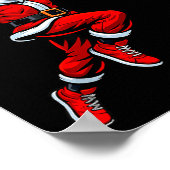 Poster Santa Playing Basketball Xmas Funny Christmas Bask (Coin)