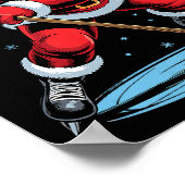 Poster Santa Playing Hockey Funny Holiday Christmas Xmas (Coin)