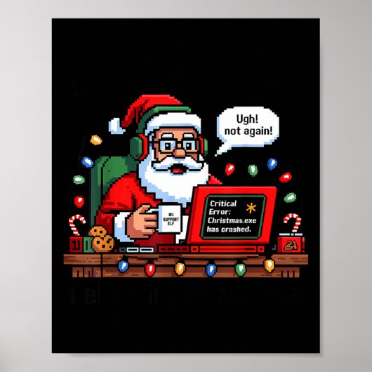 Poster Santa Rebooting Support s Tech Meme (Devant)