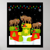 Poster Santa Reindeer Elf Wildebeest In Christmas Socks U (Devant)