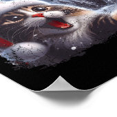 Poster Santa Reindeer Selfie Cat Funny Christmas Tee  (Coin)