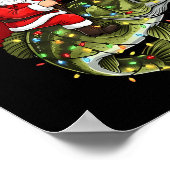 Poster Santa Riding B Fish Christmas Fishing Funny Xmas P (Coin)