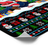 Poster Santa Riding Toucans Tree Lights Ugly Christmas Sw (Coin)