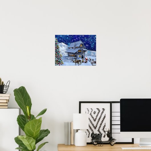 Poster Santa Rudolph Elf with Sled (Bureau à domicile)