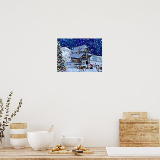 Poster Santa Rudolph Elf with Sled (Cuisine)