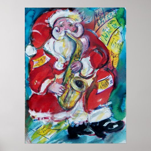 POSTER SANTA & SAX, FÊTE DE NOËL (Devant)