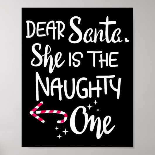 Poster Santa She Is The Naughty One Couples Christmas Cut (Devant)