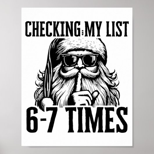 Poster Santa Six Seven 6 7 Meme Funny Christmas Holiday H (Devant)