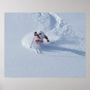 Poster Santa Skiing at Snowbird Ski Resort, Wasatch