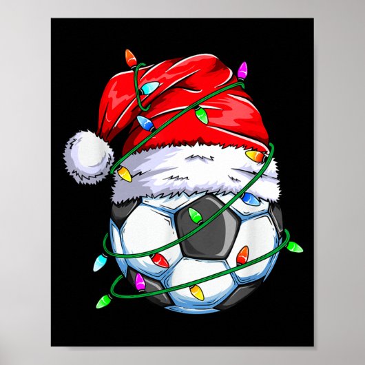 Poster Santa Soccer Ball Srts Design- Christmas Soccer Pl (Devant)