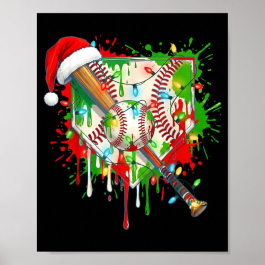 Poster Santa Srts Ice Baseball Christmas Xmas Pajama Kid  (Devant)