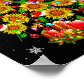 Poster Santa Sunflower Christmas Tree Xmas Lights Santa S (Coin)