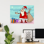 Poster Santa With Presents And A Sack (Bureau à domicile)