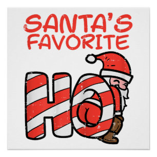 Poster Santas Favori Funny Naughty Noël Adulte Favori Noë