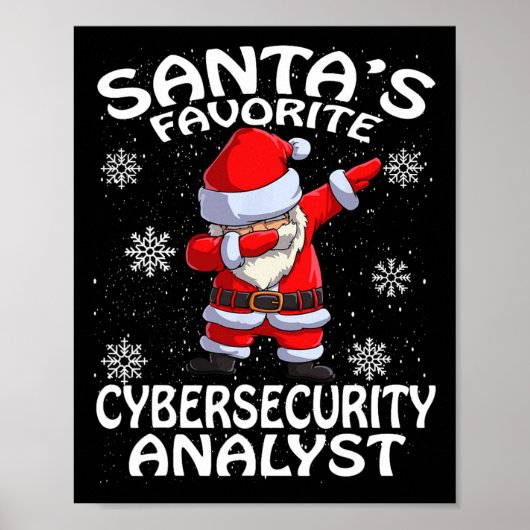 Poster Santa's Favorite Cyber Security Analyst Christmas (Devant)
