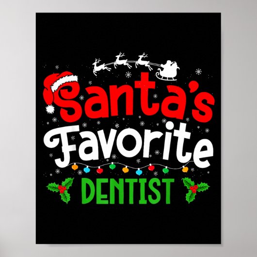 Poster Santa's Favorite Dentist Christmas Party  (Devant)