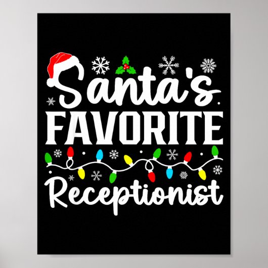 Poster Santa's Favorite Receptionist Christmas Family Mat (Devant)