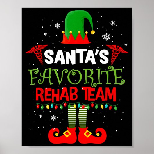 Poster Santa's Favorite Rehab Team Elf Physical Therapy C (Devant)