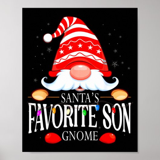 Poster Santas Favorite Son Gnome Matching Christmas Paja (Devant)