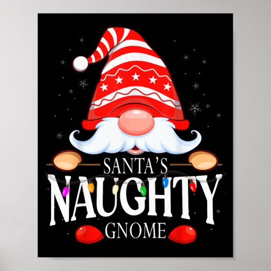 Poster Santa's Naughty Gnome Matching Christmas Pajama (Devant)