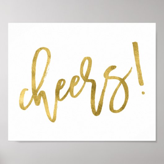 Poster Santé! | Faux Gold Foil Party (Devant)