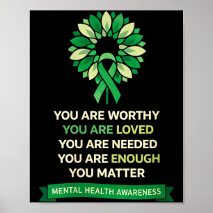 Poster Santé mentale motivationnelle tournesol pour femme