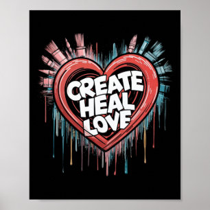 Poster Santé mentale S Créer Aimer guérison Art Super The