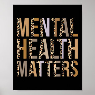 Poster Santé Mentale S Empreinte de léopard Sensibilisati