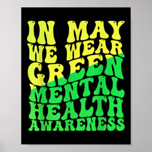Poster Santé mentale S Nous portons du vert Sensibilisati