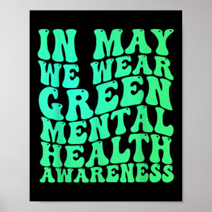 Poster Santé mentale S Nous portons du vert Sensibilisati