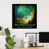 Poster Santé, richesse et bonheur (Bureau à domicile)
