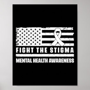 Poster Santé Ruban Usa Drapeau Nous Portons Vert Santé Me