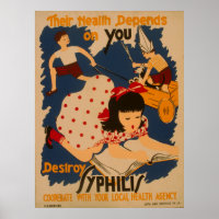 Poster santé WPA public vintage