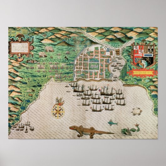 Poster Santiago, Cap-Vert, 1589 (Devant)