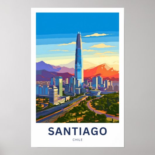 Poster Santiago Chili Imprimer (Devant)