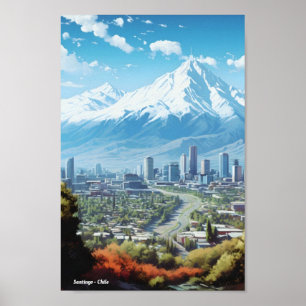 Poster Santiago Chili Vintage voyage
