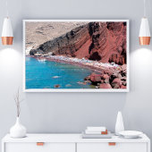 Poster Santoria's Red Rock Beach : Beauté sereine