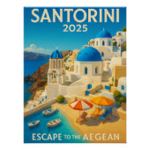 Poster Santorin 2025 - Evasion vers la mer Égée (Devant)