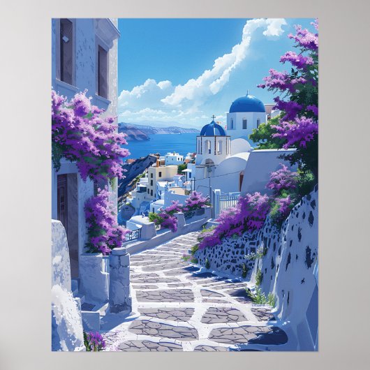 Poster Santorin en Grèce (Devant)