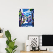 Poster Santorin en Grèce (Bureau à domicile)