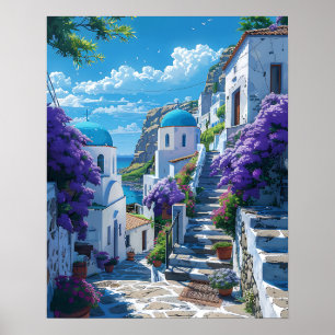 Poster Santorin en Grèce
