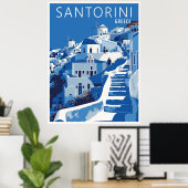Poster Santorin Grèce (Bureau à domicile)