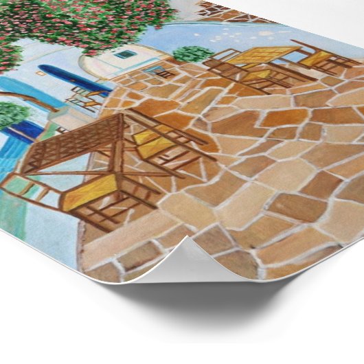 Poster Santorin Grèce (Coin)